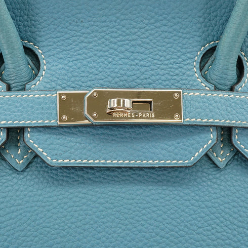 HERMES BIRKIN 35 BLUE JEAN TOGO HAND BAG 2004 SQUARE H PALLADIUM HARDWARE 90342735