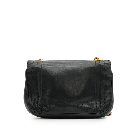 VINTAGE CHANEL COCOMARK CHAIN SHOULDER BAG BLACK LAMB SKIN GOLD HARDWARE 90343020