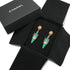 CHANEL EARRINGS AMPHORA MOTIF COCOMARK SWING GOLD GREEN ACCESSORY 18C 90343245