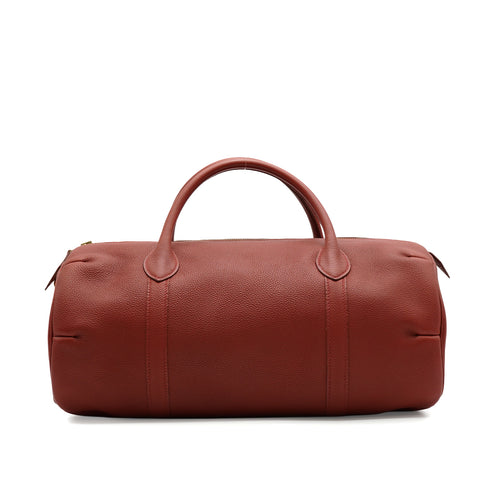 HERMES POLOCHON 1925 REDDISH BROWN TOGO HAND BAG 2001 SQUARE E GOLD HARDWARE 90343326