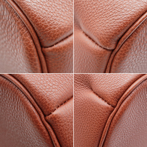 HERMES POLOCHON 1925 REDDISH BROWN TOGO HAND BAG 2001 SQUARE E GOLD HARDWARE 90343326