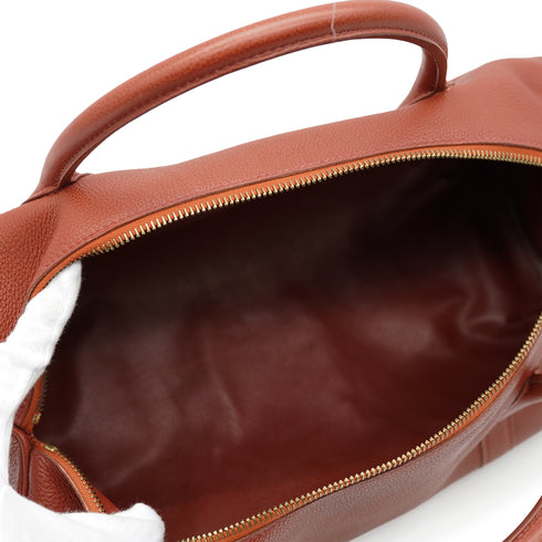 HERMES POLOCHON 1925 REDDISH BROWN TOGO HAND BAG 2001 SQUARE E GOLD HARDWARE 90343326