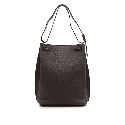 HERMES SO KELLY 26 PLOMB CHOCOLAT TAURILLON CLEMENCE SHOULDER BAG 2014 R STAMP PALLADIUM HARDWARE 90343411