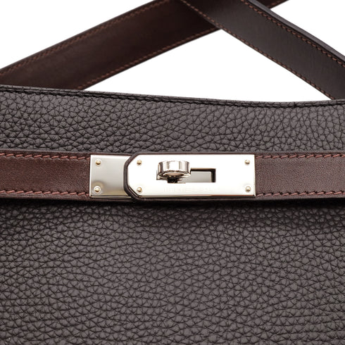HERMES SO KELLY 26 PLOMB CHOCOLAT TAURILLON CLEMENCE SHOULDER BAG 2014 R STAMP PALLADIUM HARDWARE 90343411