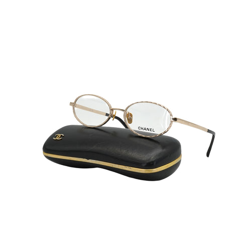CHANEL SUNGLASSES LOGO COCOMARK MATELASSE CLEAR SILVER EYEWEAR 90343420