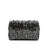 CHANEL MINI CHAIN SHOULDER BAG BLACK SILVER SEQUINS LEATHER SILVER HARDWARE 90343618