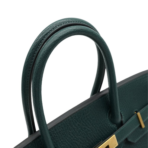 HERMES BIRKIN 30 VERT MOYEN CHEVRE HAND BAG 2024 W STAMP GOLD HARDWARE 90343837
