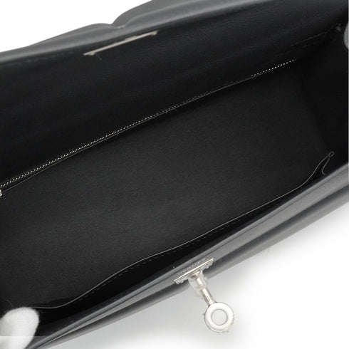 HERMES KELLY PADDED 25 SELLIER BLACK VEAU SWIFT HAND SHOULDER BAG 2022 U STAMP PALLADIUM HARDWARE 90343856