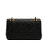 VINTAGE CHANEL CLASSIC FLAP SMALL CHAIN SHOULDER BAG BLACK LAMB SKIN GOLD HARDWARE 90343947