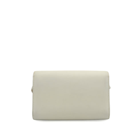 HERMES DOGGY MEDOR WHITE VEAU GARINE SHOULDER BAG 1992 CIRCLE V GOLD HARDWARE 90344087