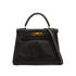 HERMES KELLY 28 RETOURNE CHOCOLAT BOXCALF HAND SHOULDER BAG 1993 CIRCLE W GOLD HARDWARE 90344349