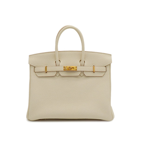 HERMES BIRKIN 25 CRAIE TOGO HAND BAG 2023 B STAMP GOLD HARDWARE 90344357