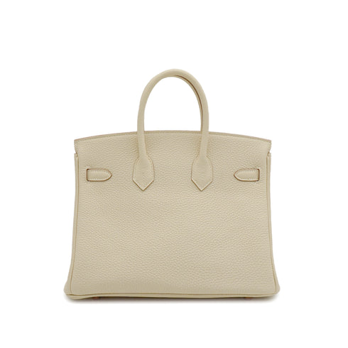 HERMES BIRKIN 25 CRAIE TOGO HAND BAG 2023 B STAMP GOLD HARDWARE 90344357
