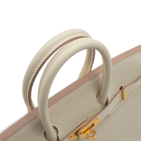 HERMES BIRKIN 25 CRAIE TOGO HAND BAG 2023 B STAMP GOLD HARDWARE 90344357