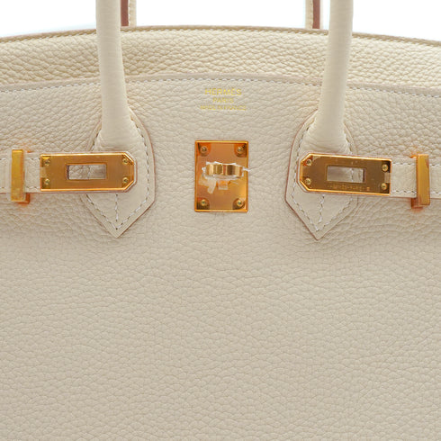 HERMES BIRKIN 25 CRAIE TOGO HAND BAG 2023 B STAMP GOLD HARDWARE 90344357