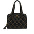 VINTAGE CHANEL WILD STITCH HAND BAG BLACK LEATHER GOLD HARDWARE 90344365