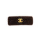 VINTAGE CHANEL TURN LOCK VALLETTA GOLD BROWN VELOR HAIR ACCESSORY 90344399