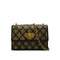 CHANEL CAMELLIA PATTERN METALLIC PRINT TURNLOCK CHAIN SHOULDER BAG BLACK LEATHER GOLD HARDWARE 90344459