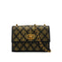 CHANEL CAMELLIA PATTERN METALLIC PRINT TURNLOCK CHAIN SHOULDER BAG BLACK LEATHER GOLD HARDWARE 90344459