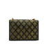 CHANEL CAMELLIA PATTERN METALLIC PRINT TURNLOCK CHAIN SHOULDER BAG BLACK LEATHER GOLD HARDWARE 90344459