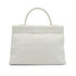HERMES KELLY FLAT 35 WHITE VEAU SWIFT HAND SHOULDER BAG 2007 SQUARE K STAMP PALLADIUM HARDWARE 90345061
