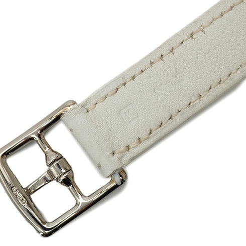 HERMES KELLY FLAT 35 WHITE VEAU SWIFT HAND SHOULDER BAG 2007 SQUARE K STAMP PALLADIUM HARDWARE 90345061