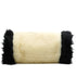 VINTAGE CHANEL LOGO ARM WARMER CHAIN WHITE BLACK FAUX FUR RTW 90346102