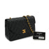 VINTAGE CHANEL MATELASSE HALF MOON CHAIN SHOULDER BAG BLACK LAMB SKIN GOLD HARDWARE 90346979