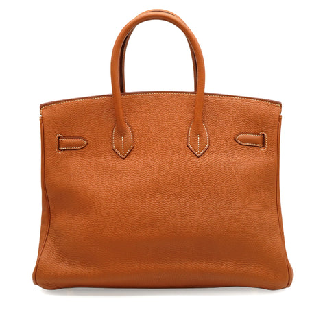 HERMES BIRKIN 35 GOLD TOGO HAND BAG 2000 SQUARE D GOLD HARDWARE 90349282