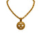 VINTAGE CHANEL NECKLACE COCOMARK ROUND GOLD ACCESSORY 94A 90350579