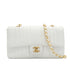 VINTAGE CHANEL MADEMOISELLE CHAIN SHOULDER BAG WHITE CAVIAR SKIN GOLD HARDWARE 90351030