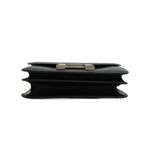 HERMES CONSTANCE 3 MINI 18 BLACK BOX CALF SHOULDER BAG 2003 SQUARE G GUILLOCHE HARDWARE 90351070