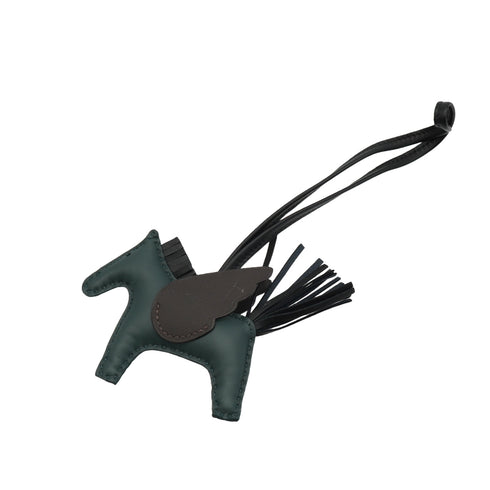 HERMES BAG CHARM RODEO PEGASUS PM VERT MANGROVE EBENE BLACK AGNEAU MILO 2025 K STAMP 90331868