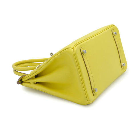 HERMES BIRKIN 30 LIME VEAU EPSOM HAND BAG 2013 SQUARE Q PALLADIUM HARDWARE 90339856