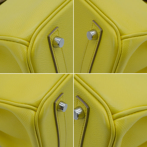 HERMES BIRKIN 30 LIME VEAU EPSOM HAND BAG 2013 SQUARE Q PALLADIUM HARDWARE 90339856