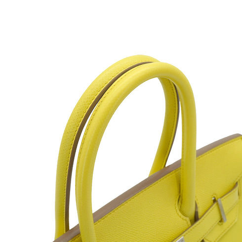 HERMES BIRKIN 30 LIME VEAU EPSOM HAND BAG 2013 SQUARE Q PALLADIUM HARDWARE 90339856