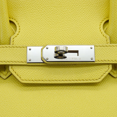 HERMES BIRKIN 30 LIME VEAU EPSOM HAND BAG 2013 SQUARE Q PALLADIUM HARDWARE 90339856