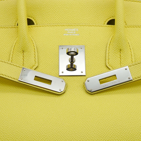 HERMES BIRKIN 30 LIME VEAU EPSOM HAND BAG 2013 SQUARE Q PALLADIUM HARDWARE 90339856