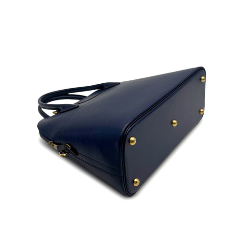 HERMES BOLIDE 31 BLUE ROY BOXCALF HAND SHOULDER BAG 1995 CIRCLE Y GOLD HARDWARE 90313551