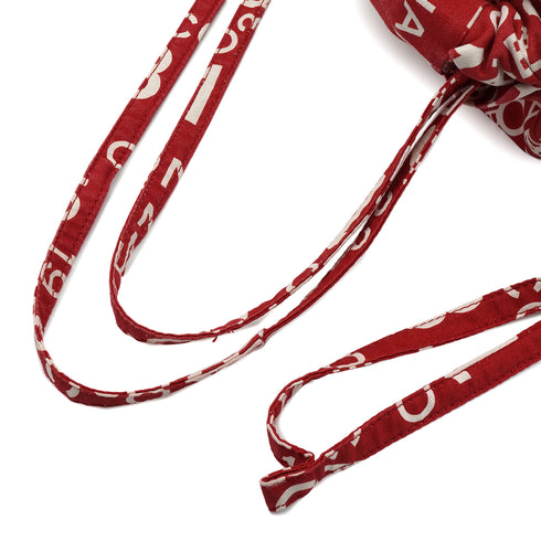 CHANEL BY SEA LINE BACKPACK SHOULDER BAG RED WHITE CANVAS 90342413