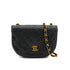 VINTAGE CHANEL MATELASSE CHAIN SHOULDER BAG BLACK LAMB SKIN GOLD HARDWARE 90334142