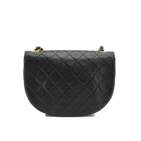 VINTAGE CHANEL MATELASSE CHAIN SHOULDER BAG BLACK LAMB SKIN GOLD HARDWARE 90334142