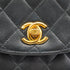 VINTAGE CHANEL MATELASSE CHAIN SHOULDER BAG BLACK LAMB SKIN GOLD HARDWARE 90334142