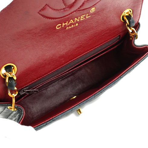 VINTAGE CHANEL MATELASSE CHAIN SHOULDER BAG BLACK LAMB SKIN GOLD HARDWARE 90334142
