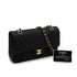 CHANEL CLASSIC FLAP MEDIUM CHAIN SHOULDER BAG BLACK CAVIR SKIN GOLD HARDWARE 90344385