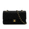 CHANEL CLASSIC FLAP MEDIUM CHAIN SHOULDER BAG BLACK CAVIR SKIN GOLD HARDWARE 90344385