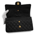 CHANEL CLASSIC FLAP MEDIUM CHAIN SHOULDER BAG BLACK CAVIR SKIN GOLD HARDWARE 90344385