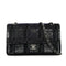 CHANEL CLASSIC FLAP MEDIUM CHAIN SHOULDER BAG BLACK SILVER SEQUINS LEATHER SILVER HARDWARE 90340129