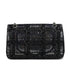 CHANEL CLASSIC FLAP MEDIUM CHAIN SHOULDER BAG BLACK SILVER SEQUINS LEATHER SILVER HARDWARE 90340129