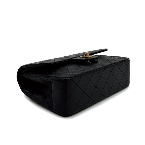 CHANEL CLASSIC FLAP SMALL CHAIN SHOULDER BAG BLACK LAMB SKIN GOLD HARDWARE 90312694